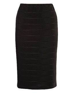 Chesca Ottoman Self Stripe Jersey Skirt Black