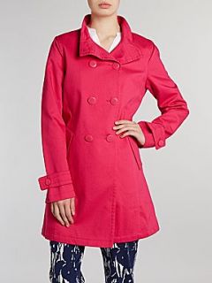 Lands End Double breasted pique coat Dark Pink
