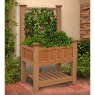 New England Arbors Bloomsbury Planter with Trellis   Raised Bed & Container Gardening