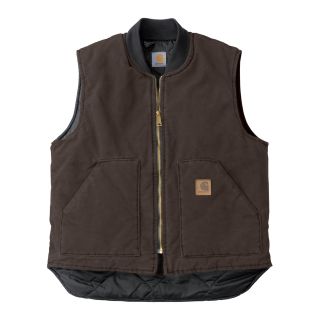 Carhartt Sandstone Arctic Quilt Lined Vest — Dark Brown, Large, Regular Style, Model# V02  Vests