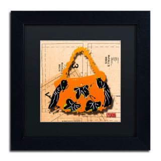 Bow Purse Black on Orange by Roderick Stevens Framed Graphic Art by