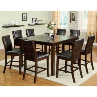 Furniture of America Yani 7 Piece Mosaic Insert Counter Height Dining