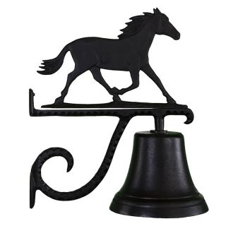 Cast Bell with Black Horse Ornament   Weathervanes