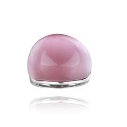Glitzy Rocks Stainless Steel Pink Cats Eye Ring  
