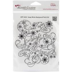 Heartfelt Creations Snowy Winter Background Cling Rubber Stamp Set