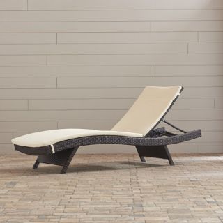Brayden Studio Garry Wicker Adjustable Chaise Lounge with Cushion