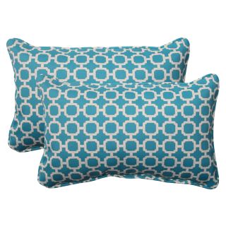 Pillow Perfect Outdoor Hockley Teal Throw Pillows (Set of 2