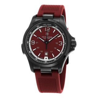Swiss Army Mens 241717 Night Vision Red Dial Red Rubber Strap Swiss