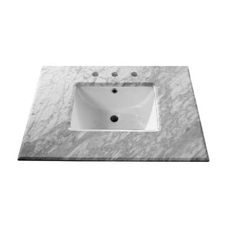 Bellaterra Home 30W x 21.8D in. Carrara Marble Vanity Top with Sink   Vanity Tops