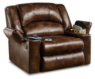 Simmons Encore Bonded Leather Oversized Downtime Lounger