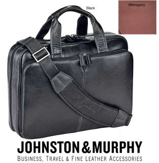 Johnston & Murphy Leather Slimline Laptop Briefcase  