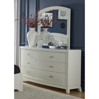 Liberty White Truffle 6 Drawer Dresser and Mirror Set
