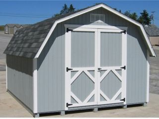 Little Cottage 16 x 12 ft. Classic Wood Gambrel Barn Panelized Storage Shed   Storage Sheds