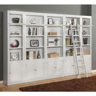 Parker House Boca Inset Library Wall Bookcase   Cottage White   Bookcases