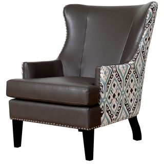 Soho Leather Ikat Wing Chair  ™ Shopping