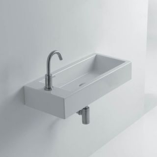 WS Bath Collections Hox 20 Ceramic Wall Mounted Bathroom Sink with