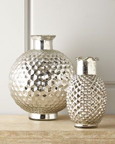 Nature Inspired Mercury Glass Vases