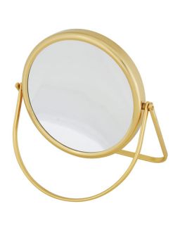 Frasco Mirrors Brass Stand Folding Double Sided Travel Mirror, 6.25