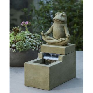 Garden Terrace Mini Element Cast Stone Zen Frog Fountain