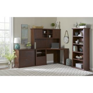 Bush Industries Yorktown Corner Desk with Hutch, Lateral File and