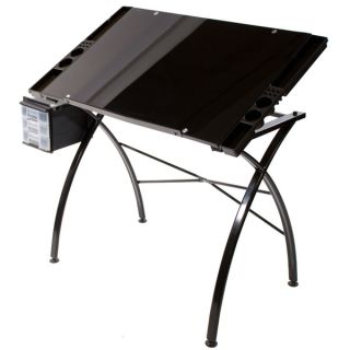 Martin Universal Design Dezign Black Glass Top Drawing/Drafting and