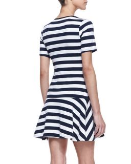 Trina by Trina Turk Mason Striped Drop Skirt Dress, Navy/Chalk (Stylist Pick)