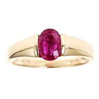 Anika and August 14k Yellow Gold Madagascar Ruby Ring