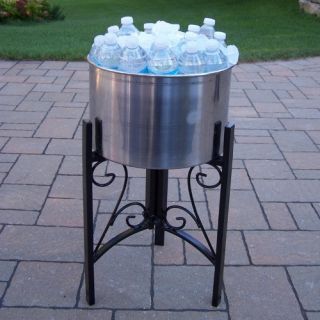 Oakland Living Stainless Steel Ice Bucket and Stand   Beverage Tubs