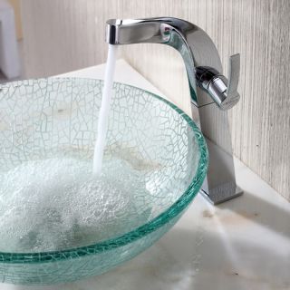 Bathroom Combos Broken Glass Vessel Bathroom Sink with Single Handle