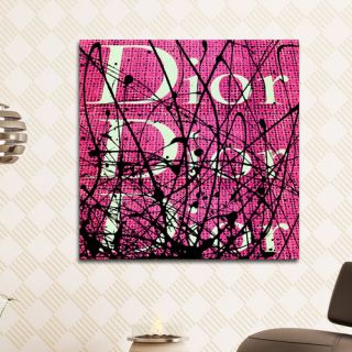 Iconic Scribble Pink Canvas Art