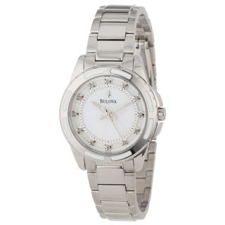 Bulova Womens 96P144 Diamond accented Swiss Quartz Watch  