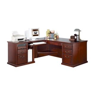 kathy ireland Home by Martin Huntington Club Left Hand Facing L Shaped Executive Desk   Cherry   Desks