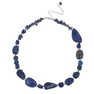 Glitzy Rocks Sterling Silver Lapis and Turquoise Necklace  