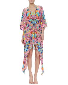 Lazul Psychedelia Gia Tie Waist Caftan Coverup