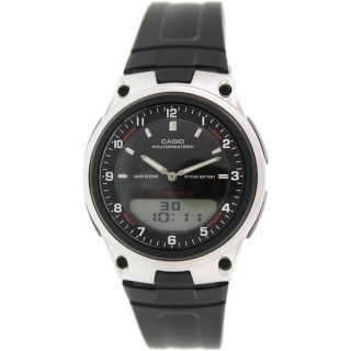 Casio Mens Core AW80 1AV Black Resin Quartz Watch with Black Dial