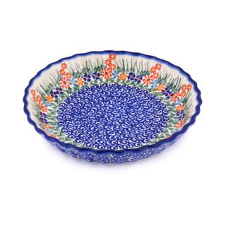 Polish Pottery Fluted Pie Dish