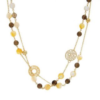 Rosato Elegant Necklace with 14.4ct TW Mother of Pearls and Topazes