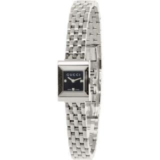 Gucci Womens G Frame Diamond Accent Black Watch   Shopping