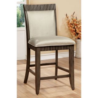 Furniture of America Midkiff Transitional Leatherette Counter Dining Chairs   Set of 2   Kitchen & Dining Room Chairs