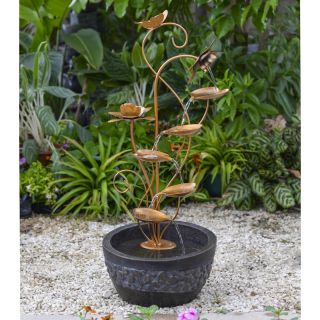 Jeco Multi Tier Metal Leaves Indoor/Outdoor Fountain   Fountains