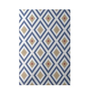 Decorative Geometric Blue/Taupe Area Rug by e by design