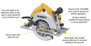 DEWALT Heavy-Duty Circular Saw with Brake and Case — 7 1/4in., 15 Amp, Model# DW364K  Circular Saws
