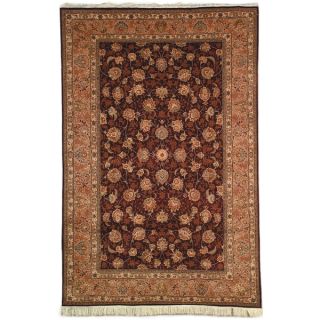 Safavieh Hand knotted Tabriz Floral Burgundy/ Camel Wool/ Silk Rug (12