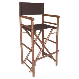 Bamboo 29 in. Bar Height Directors Chair with Solid Cover   Set of 2   Directors Chairs