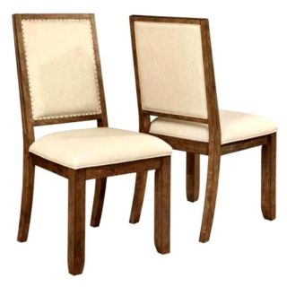 Sontuoso Rustic European Design Dining Chairs with Nailhead Trim (Set