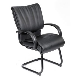 Boss Office Products Leather Guest Chair with Dracon Filled Cushions