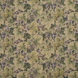 H850 Green and Purple Floral Leaf Tapestry Upholstery Fabric (By The