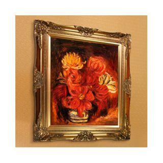 Dahlias, 1890 by Renoir Framed Painting Print on Canvas by La Pastiche