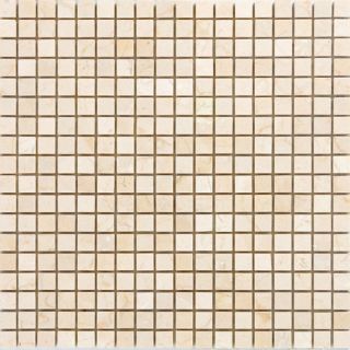 63 x 0.63 Marble Mosaic Tile in Crema Cappuccino
