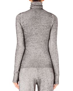 T by Alexander Wang Fitted Turtleneck Sweater, Black/White